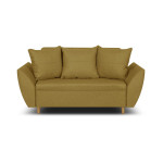 2 vietų sofa-lova ALI geltonos spalvos audinys 120x190 cm miego funkcija