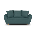 Dviejų vietų sofa–lova ALI, turkio spalvos, kompaktiško dydžio, su miegojimo funkcija