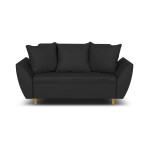 Miegamoji sofa ALI, 2 vietų, tamsiai pilkas audinys, modernus dizainas, kompaktiškas dydis