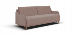 Sofa-lova BEST 3-vietė šviesiai rožinė – modernus dizainas, miegamoji funkcija, patalynės dėžė