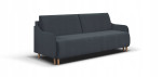 Sofa-lova GERIAUSIA 3-vietė pilka moderni konstrukcija su miego funkcija ir patalynės dėže