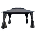 Pavėsinė Pergola Pawilon 3x4x2,7m su sienomis, juoda