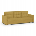 Miegamoji sofa FOLLER, 3 vietų, geltona, su apmušalais ir daiktų laikymo vieta