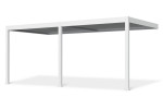Pavėsinė Pergola ELEGANCE WALL AUTOMATIC 3x6 su LED, White, montuojama prie sienos