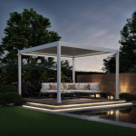 Pavėsinė Pergola DELUXE AUTOMATIC 3.6x4 su LED, White