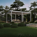 Pavėsinė Pergola DELUXE AUTOMATIC 3.6x5.3 su LED, White
