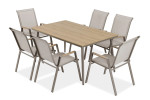 Lauko baldų komplektas NOVA DINING 6+1, Taupe