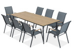 9-ių dalių lauko baldų komplektas NOVA DINING, pilkas