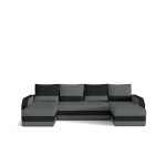 Universalus minkštas kampas NORE Marion, juodas/tamsiai pilkas