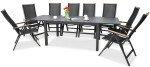Lauko baldų komplektas Brisbane, 250 cm, 8+1, Black