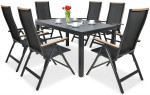 Lauko baldų komplektas Brisbane, 250 cm, 6+1, Black