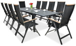 Lauko baldų komplektas Brisbane, 250 cm, 10+1, Black