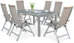 Lauko baldų komplektas Brisbane, 250 cm, 6+1, Taupe