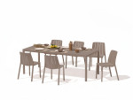 7-ių dalių lauko baldų komplektas Tiberina Bistrot/Tevere, stalas 147-211 cm, Tortora