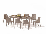 9-ių dalių lauko baldų komplektas Tiberina Bistrot/Tevere, stalas 147-211 cm, Tortora