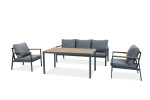 Lauko baldų komplektas Edison Dining, Dark Grey