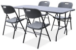 Sulankstomų lauko baldų komplektas Catering, 180 cm stalas ir 4 kėdės, Graphite Wood