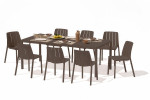 9-ių dalių lauko baldų komplektas Tiberina Bistrot/Tevere, stalas 147-211 cm, Terra