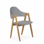 Kėdė Halmar K344, pilkos/ąžuolo spalvos/ 2 K. KOMPLEKTAS