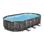 Prekė su pažeista pakuote. Karkasinis baseinas Bestway Power Steel Wood 610x366x122 cm, su filtru