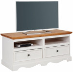 TV staliukas Monty S, baltos/ąžuolo spalvos