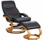 Fotelis su pakoju Notio Living Paprika, pilkos/ąžuolo spalvos