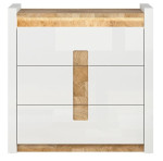 Komoda BRW Alameda S, baltos/ąžuolo spalvos