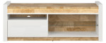 TV staliukas BRW Alameda, baltas/rudas