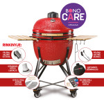 Keraminė kepsninė Kamado Bono Limited, 64 cm, raudona