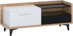 TV staliukas Meblocross Box 08 1D1S, ąžuolo/baltos spalvos