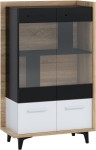 Vitrina Meblocross Box 12 2D, šviesios ąžuolo/baltos spalvos