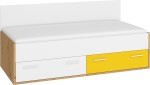 Lova Meblocross Hey 10, 90x200 cm, balta/geltona