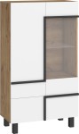 Vitrina Meblocross Lars 12 1D1S, balta/šviesiai ruda