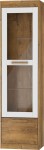 Vitrina Meblocross Maximus 1D, tamsaus ąžuolo/baltos spalvos
