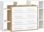Komoda Meblocross Rio 4S, ąžuolo/baltos spalvos