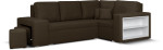 Universalus minkštas kampas su pufais Bellezza Milo3, tamsiai rudas