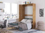 Sieninė lova Meblocross Teddy 120, 120x200 cm, ruda