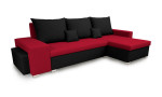 Universalus minkštas kampas su pufais Bellezza Petra, raudonas/juodas