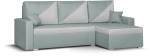 Universalus minkštas kampas Bellezza Asto2, šviesiai mėlynas/šviesiai pilkas