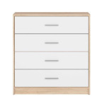 Komoda BRW Nepo Plus KOM4S, ąžuolo spalvos/balta