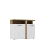 Komoda Forte Tuluza 2D, balta/rudos spalvos