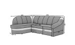 Kampinė sofa Eltap Benano, juoda/pilka