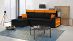 Universalus minkštas kampas Bellezza Pablo, juodas/oranžinis