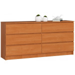 Komoda NORE K160 su 6-iais stalčiais, šviesiai ruda