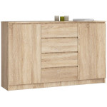 Komoda NORE K160 su 4-iais stalčiais, ąžuolo spalvos