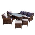6-ių dalių lauko baldų komplektas Cezar, pilkas