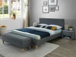 Lova Signal Meble Azurro Velvet 140x200 cm, pilka