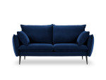 Dvivietė aksominė sofa Milo Casa Elio, mėlyna/juoda