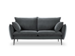 Dvivietė aksominė sofa Milo Casa Elio, pilka/juoda