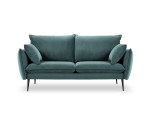 Dvivietė aksominė sofa Milo Casa Elio, žalia/juoda